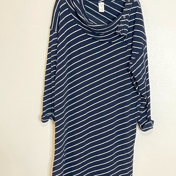 Free People Gotta Have it Cowl Neck Striped Tunic Top Size Medium Tunic Dress - Picture 7 of 13
